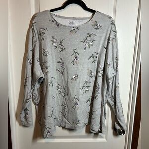 Croft & Barrow Floral Print Long Sleeve Top - size 3X